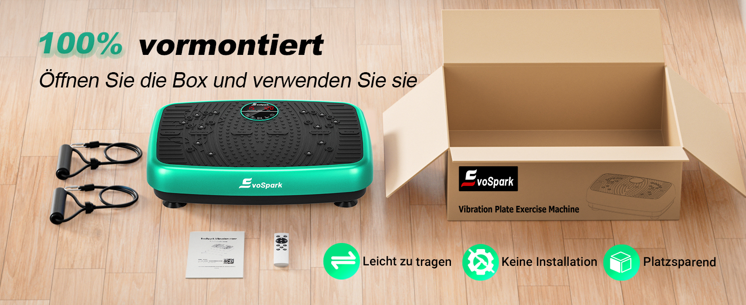 Платформа для вібраційного тренування EvoSpark - масажер для дому, для схуднення та загального оздоровлення, 450 LBS, зелений