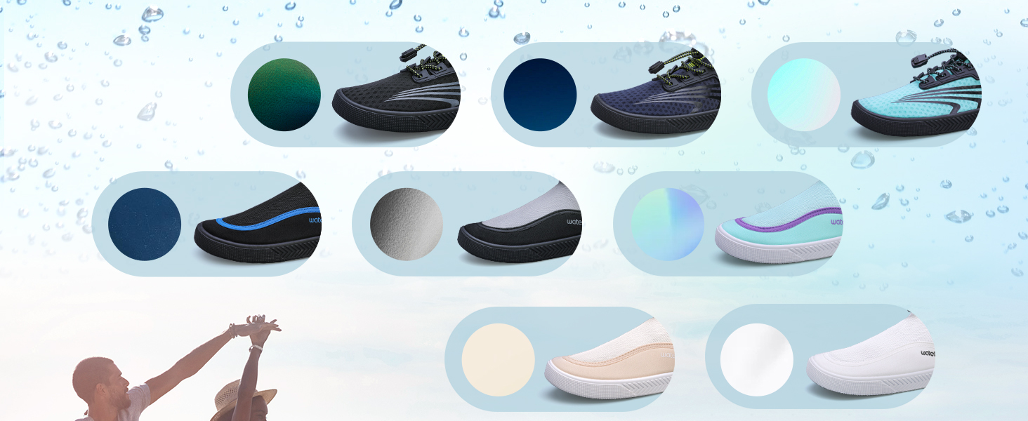 Чоботи для плавання WateLves: чоловічі та жіночі, для пляжу, аквашузи, босоніжки для плавання, швидко сохнуть, колір: місячний зелений, розмір EU 37