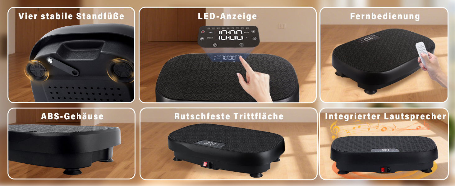 Вібраційна платформа Worldgeil для дому - 199 рівнів вібрації, 9 програм, вбудований динамік, для схуднення та тренувань всього тіла, до 150 кг