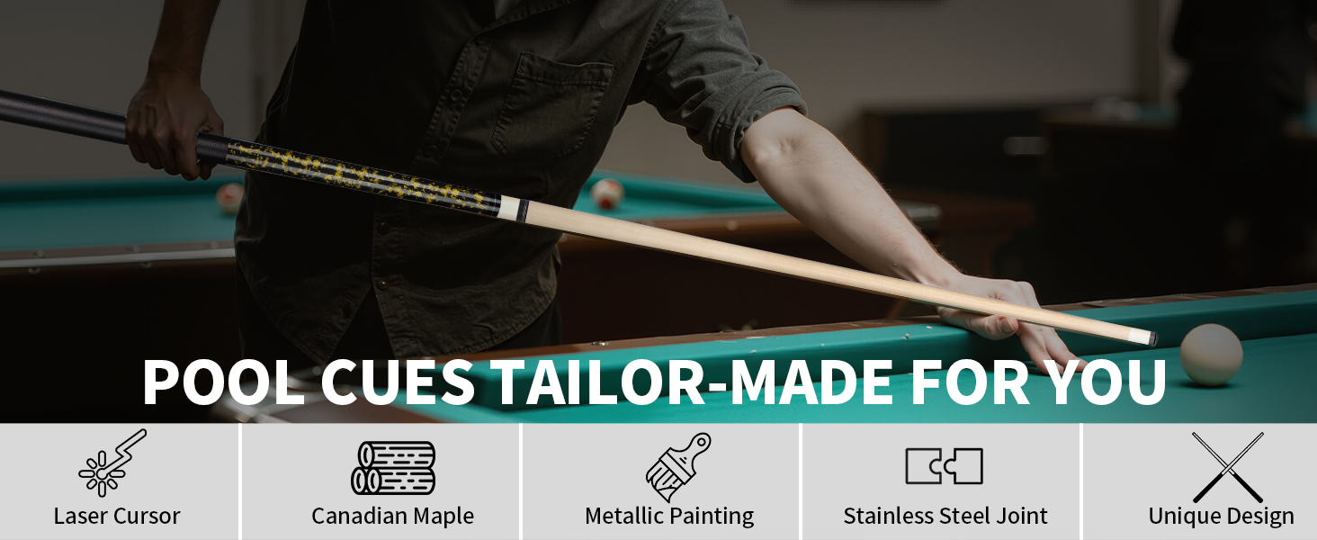 Більярдний кий Horse Billardqueue-Set, канадський клен, 58 дюймів, 18-21 oz, 2 крейди, для дорослих