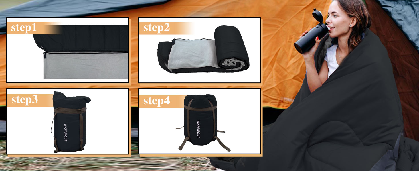 Сплячий мішок Outdoor для дорослих, зимовий, водонепроникний, 3-4 сезони, з компресійним мішком, 0℃, чорний, 220x85 см