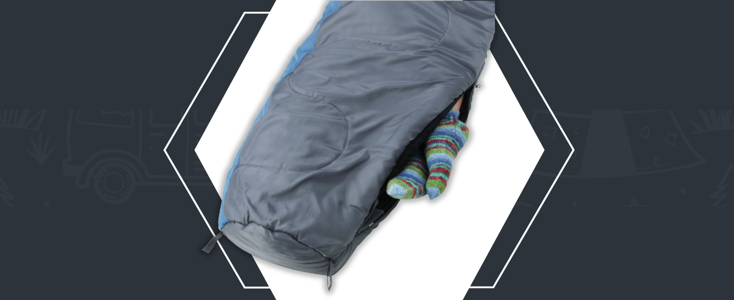 Спальник зимовий GEAR Mumienschlafsack Sirocco -18°C, 230x80 см, водонепроникний, для трекінгу та кемпінгу (синьо-сірий)