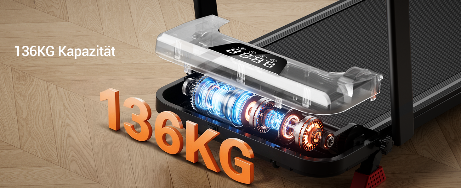 Бігова доріжка Lontek для дому, складана з нахилом 15%, Walking Pad до 136 кг, з пультом - чорна