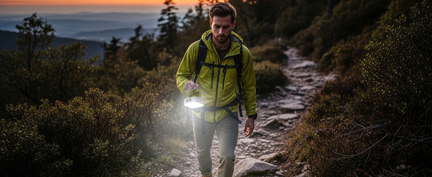 LED кемпінговий ліхтар 4000LM, 2 шт. - перезаряджається, сонячний, водонепроникний, з карабіном, 4 режими, для кемпінгу, читання, туризму, надзвичайних ситуацій