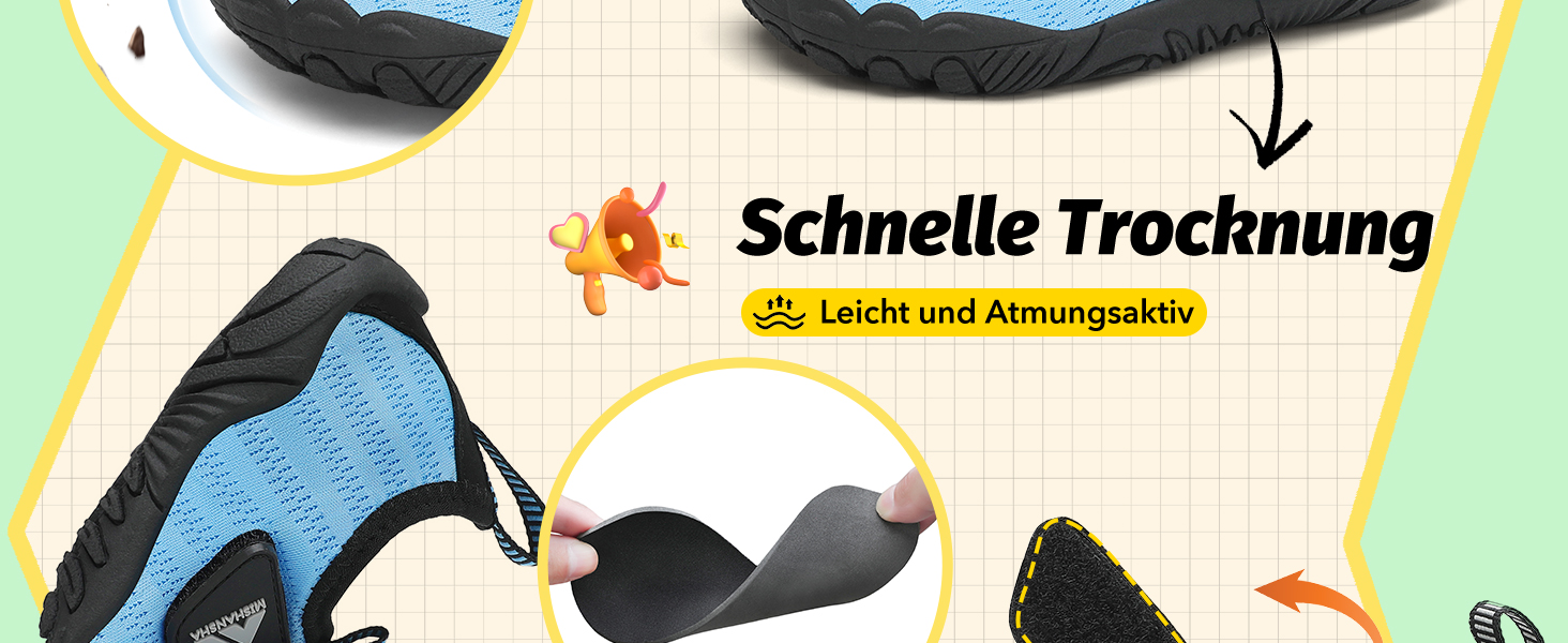 Дитячі шкарпетки-тапочки для плавання Mishansha: дихаючі, швидковисихаючі, антиковзкі, розмір 24-35, блакитні