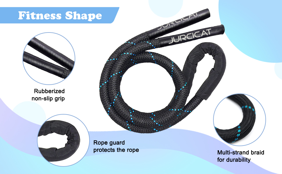 Стрибкове канат JurciCat 1.3 кг - вантажний, для силових тренувань чоловіків та жінок