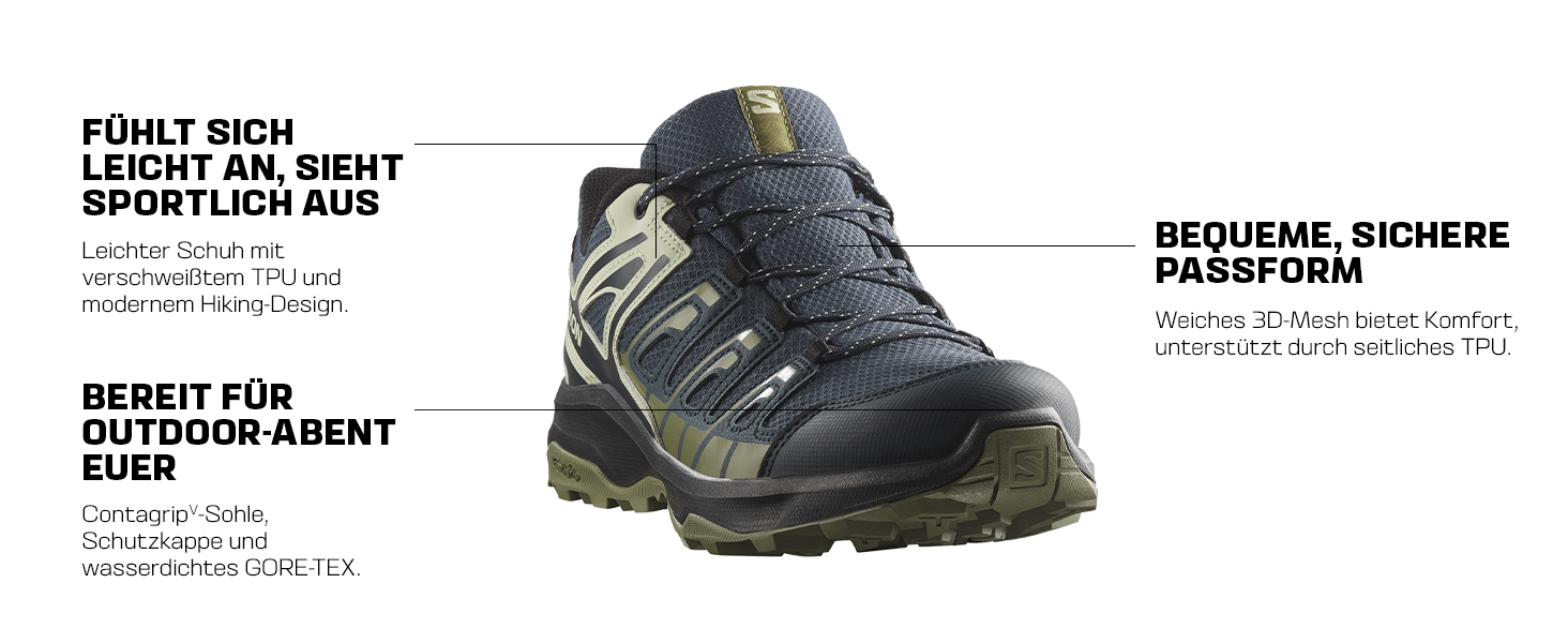 Туристичне взуття Salomon Extegra Gore-Tex для жінок (42 2/3 EU, чорний/сірий)