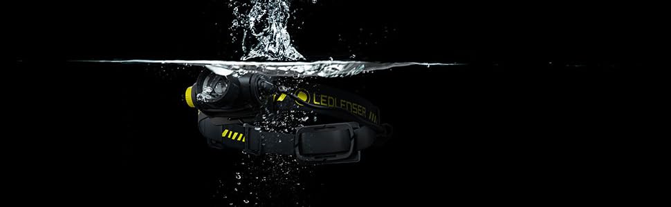 Ліхтар налобний LED Ledlenser H5R Work, 350 люмен, водонепроникний IP67, регульований, поворотний, з плавним регулюванням яскравості, 2xAA батарейки, дальність освітлення 160м, з батарейками