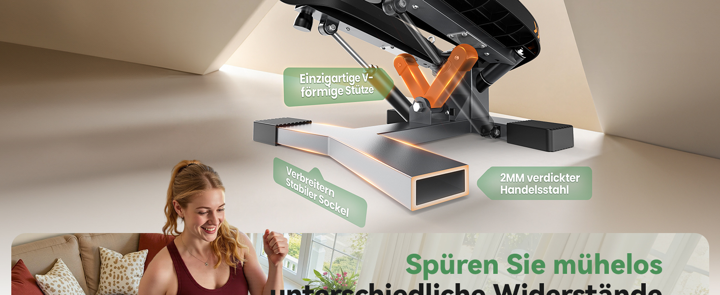 Сходи для фітнесу Sportsroyals для дому – степер з тросами для тренування ніг, рук та сідниць, фітнес для дому та офісу (02-Twist stepper)