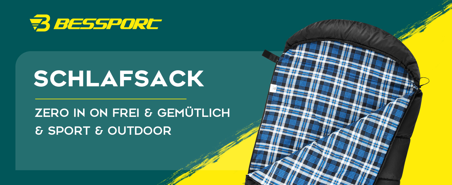 Спальний мішок Bessport фланелевий для кемпінгу 3-4 сезони - 10°C-20°C | Зимовий, легкий, водонепроникний та теплий спальний мішок для дорослих та дітей, для рюкзакових подорожей, кемпінгу, походів та подорожей. Фланелевий, синьо-зелений (-5°C) (фланелевий, чорний (-8°C))