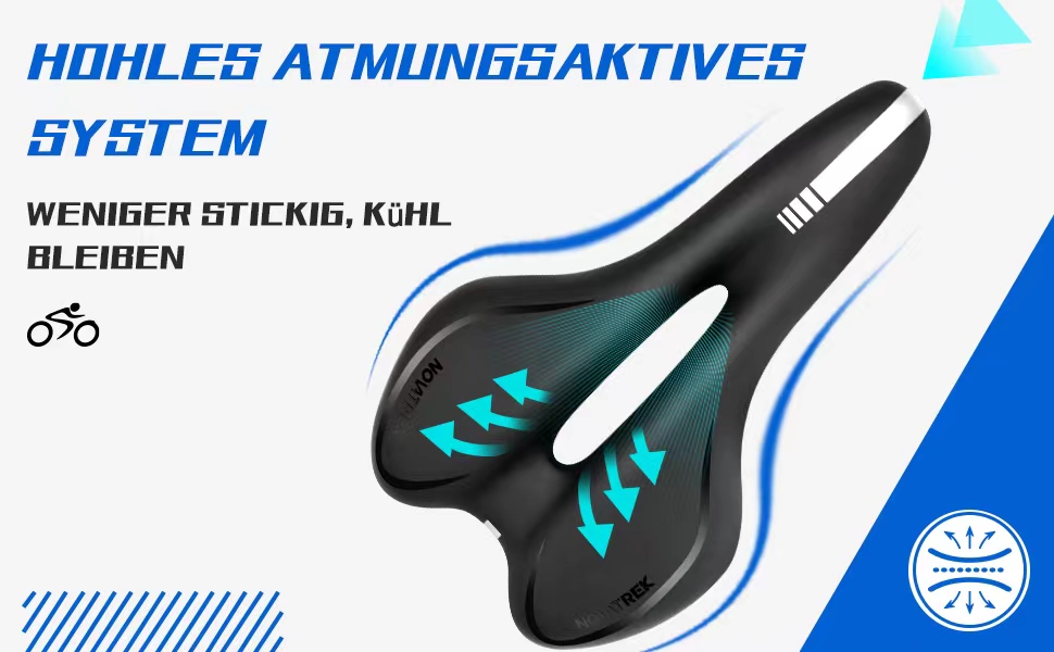 Зручний велосипедний сідло з гелевою подушкою: ергономічний, водонепроникний, амортизуючий, дихаючий для чоловіків та жінок. Підходить для MTB, шосе, city, електровелосипедів