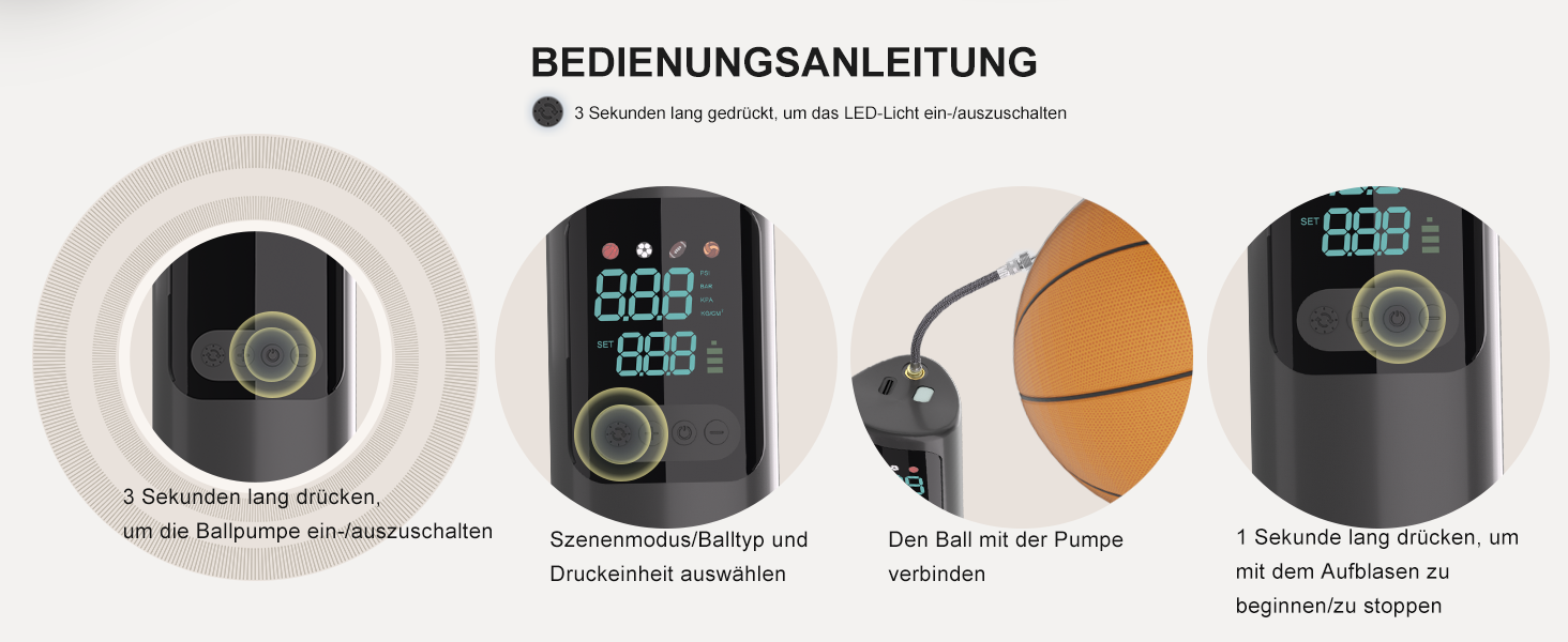 Електричний насос для м'ячів з цифровим дисплеєм. Підходить для баскетболу, футболу, йоги та інших видів спорту. Чорний колір.