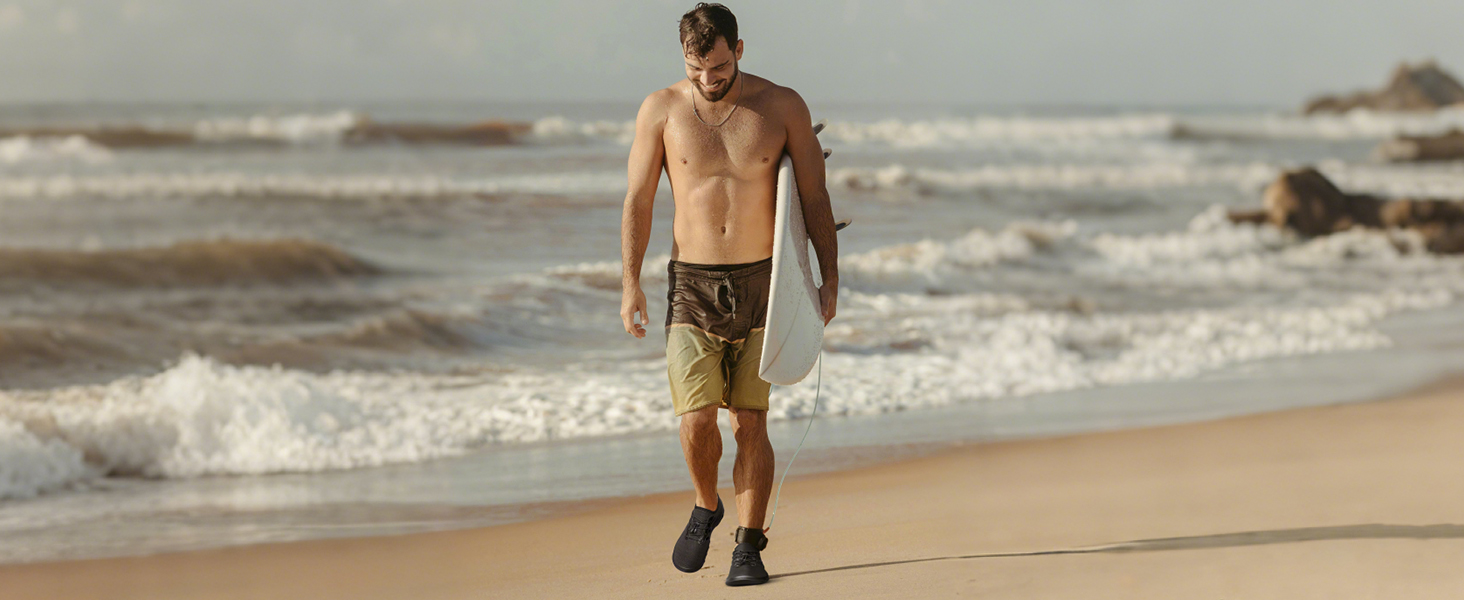 Чоловічі та жіночі аквашузи для плавання та відпочинку на пляжі. Швидковисихаючі аквашузи для води, піску, серфінгу. Розмір 39 EU, чорний/сірий колір.