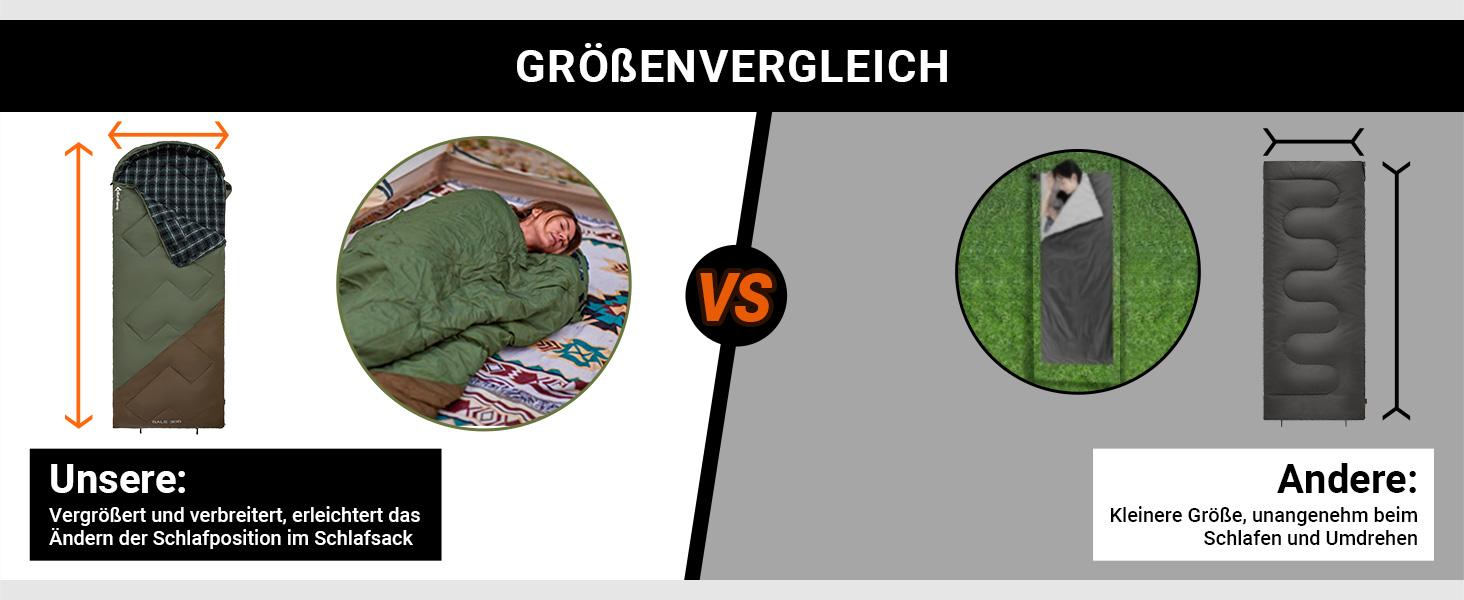 Сплячий мішок KingCamp Flannel для дорослих, 3-4 сезони, ультралегкий, бавовна, теплий, ковдровий, водонепроникний, для кемпінгу (зелений/коричневий, L, блискавка)