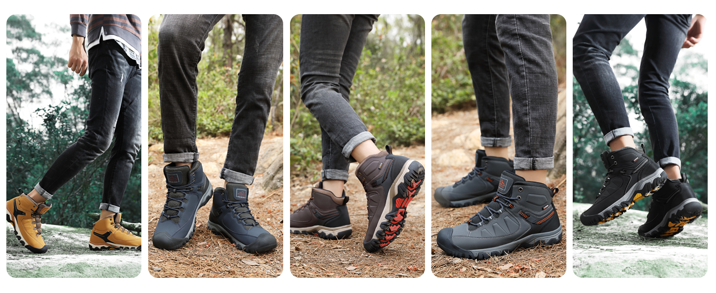 Чоловічі зимові черевики AX BOXING: утеплені зимові чоботи, теплі туристичні черевики для активного відпочинку, зимові боти, трекінгові черевики, розмір 41-46 EU, яскраво-жовтий колір, 42 EU