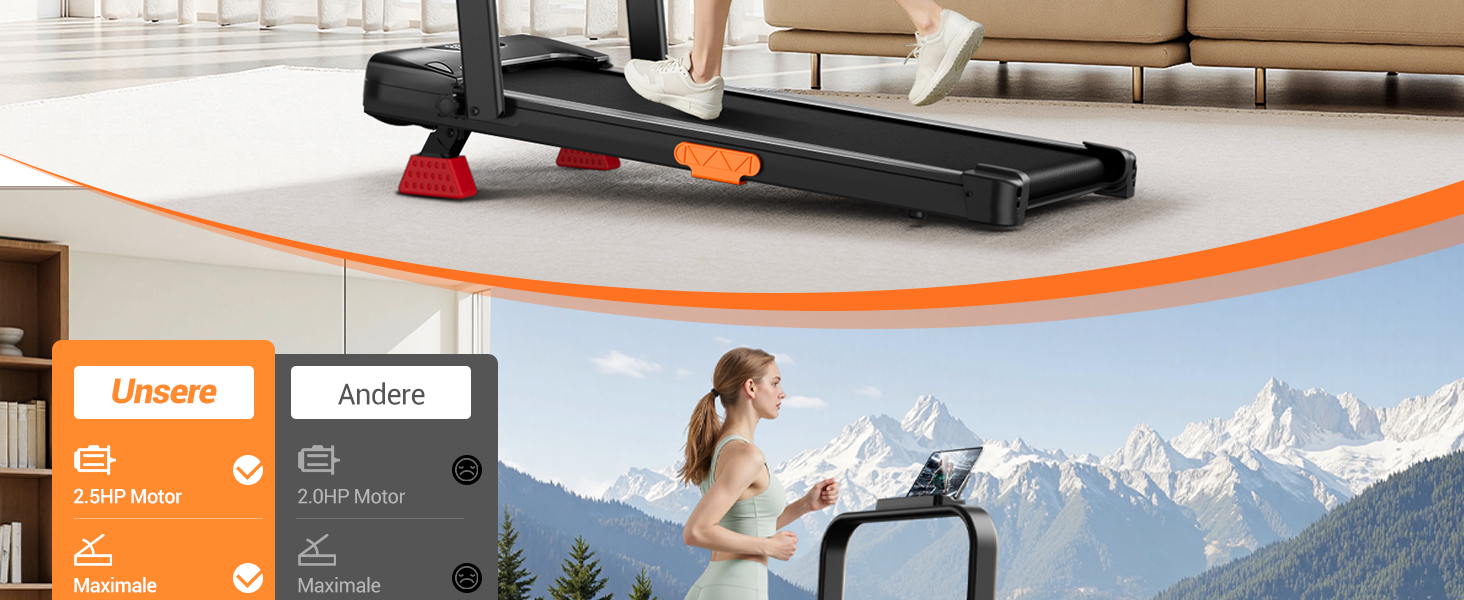 Бігова доріжка Lontek для дому, складана з нахилом 15%, Walking Pad до 136 кг, з пультом - чорна