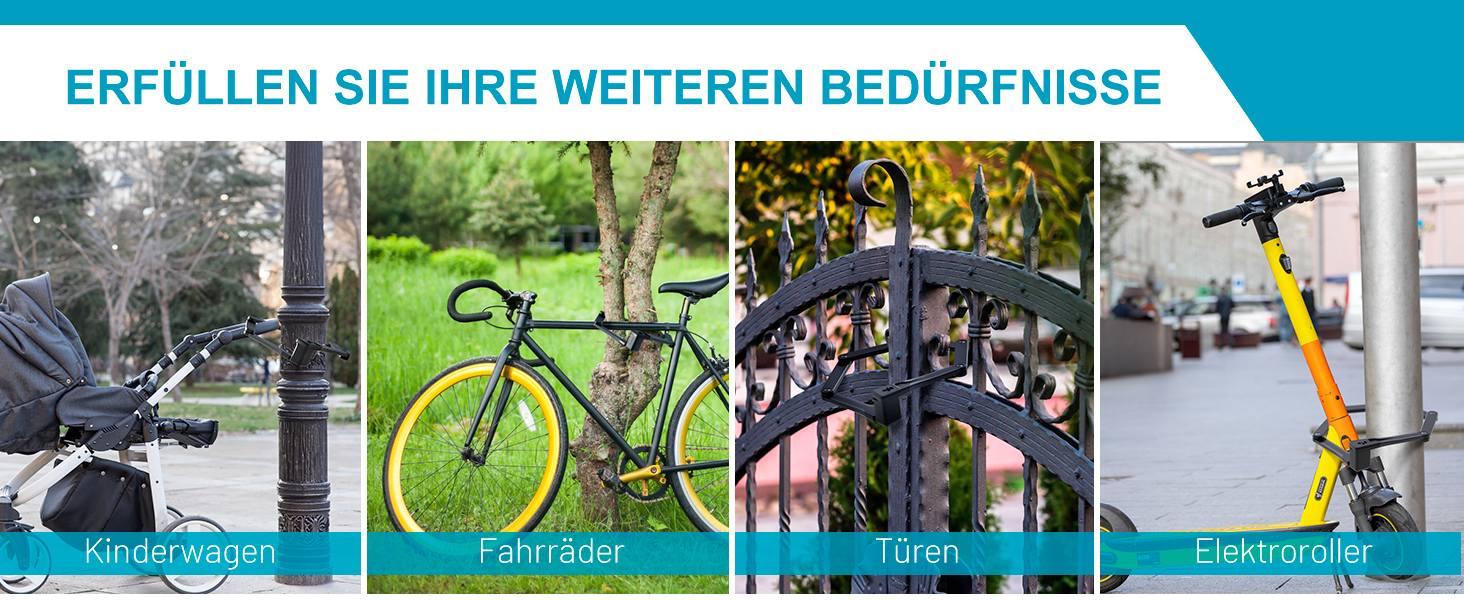 Надійне велозамок Faltschloss 86 см з 3 ключами: захист від крадіжки, міцний, з карбонової сталі, з кріпленням