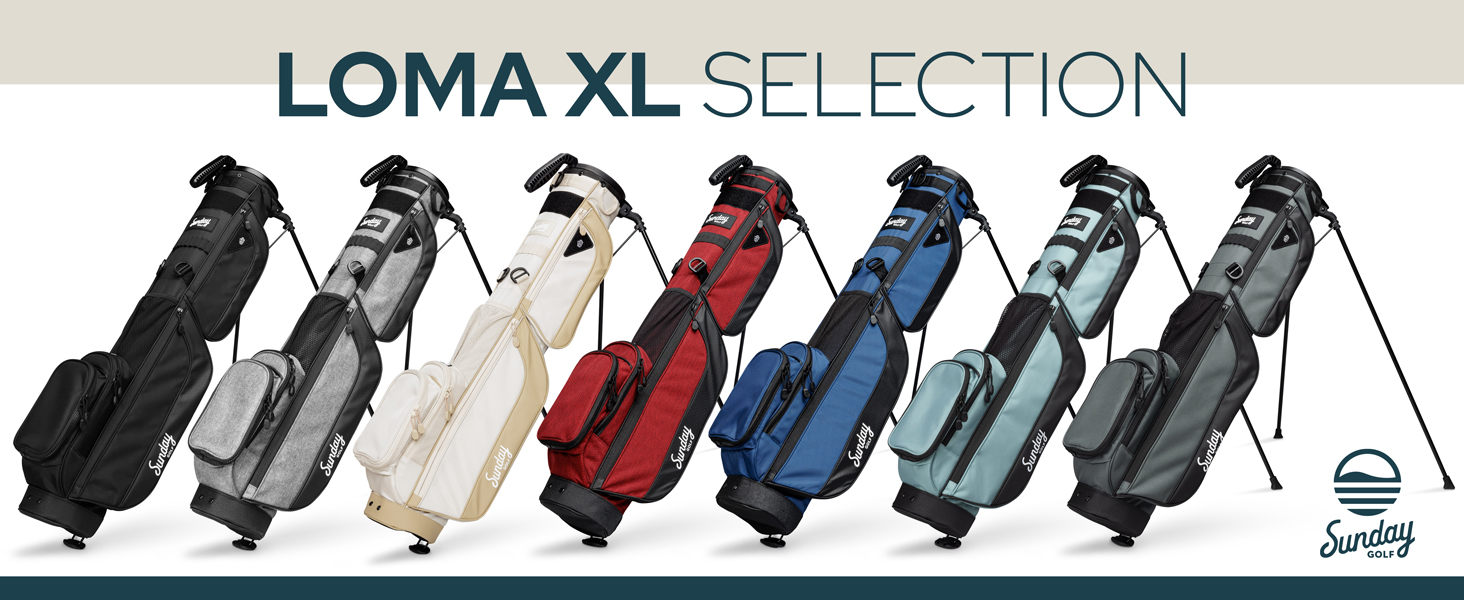 Гольф сумка Sunday Golf Loma XL: легка, з ременем та стійкою – для пітч-н-пут, Par 3 та Executive курсів