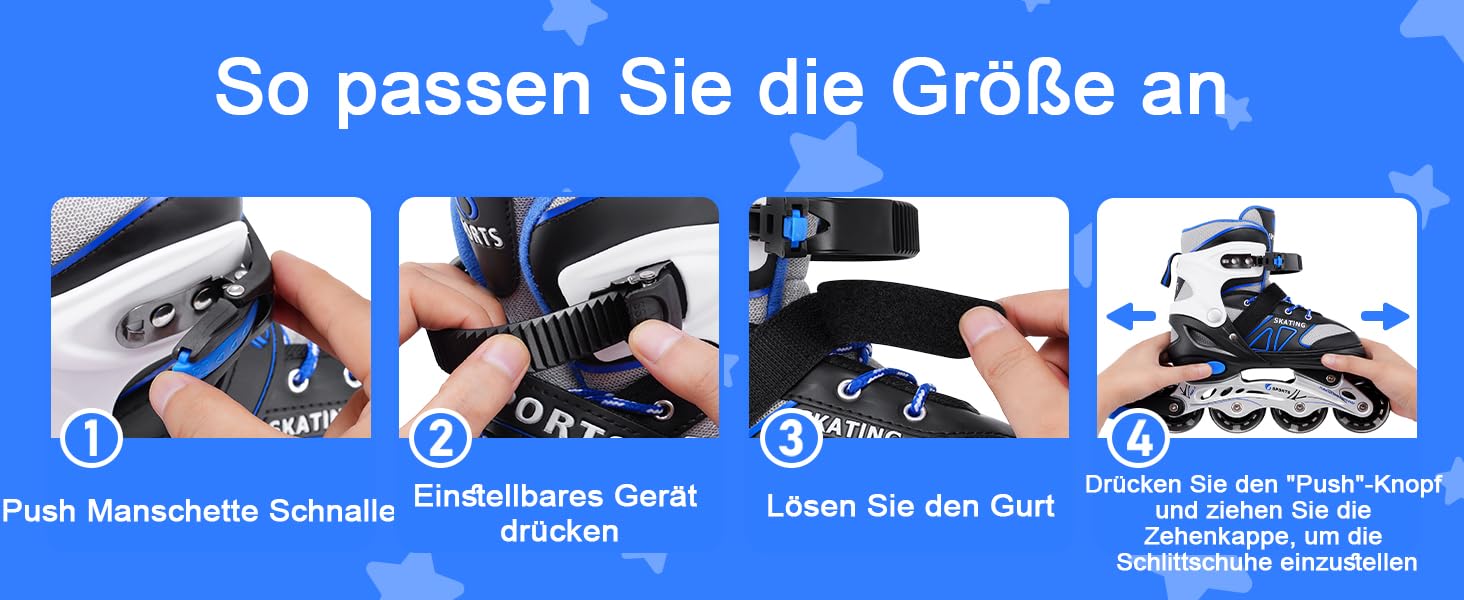 Дитячі ролики для катання на роликах для хлопчиків та дівчаток, початківці, ролики для жінок та чоловіків, розмір 4, ролики з підсвічуванням коліс, регульовані. Розмір S (EU28-32) / (CN 31-34)