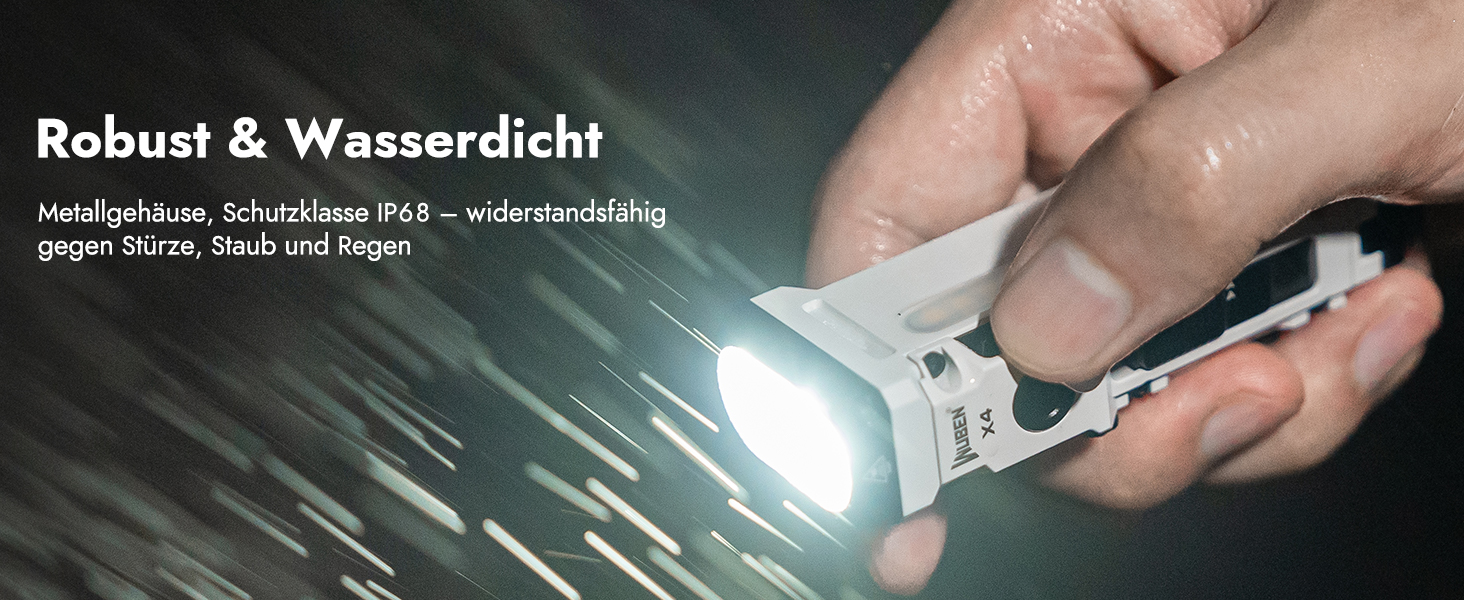 WUBEN X4 Mini LED ліхтарик з RGB підсвічуванням, 1500 люменів, IP68, тактичний, для кемпінгу та надзвичайних ситуацій, чорний