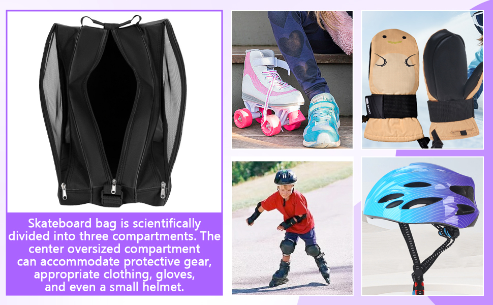 Чохол для роликових ковзанів та ковзанів: дитячий, універсальний, чорний, з регульованими ременями