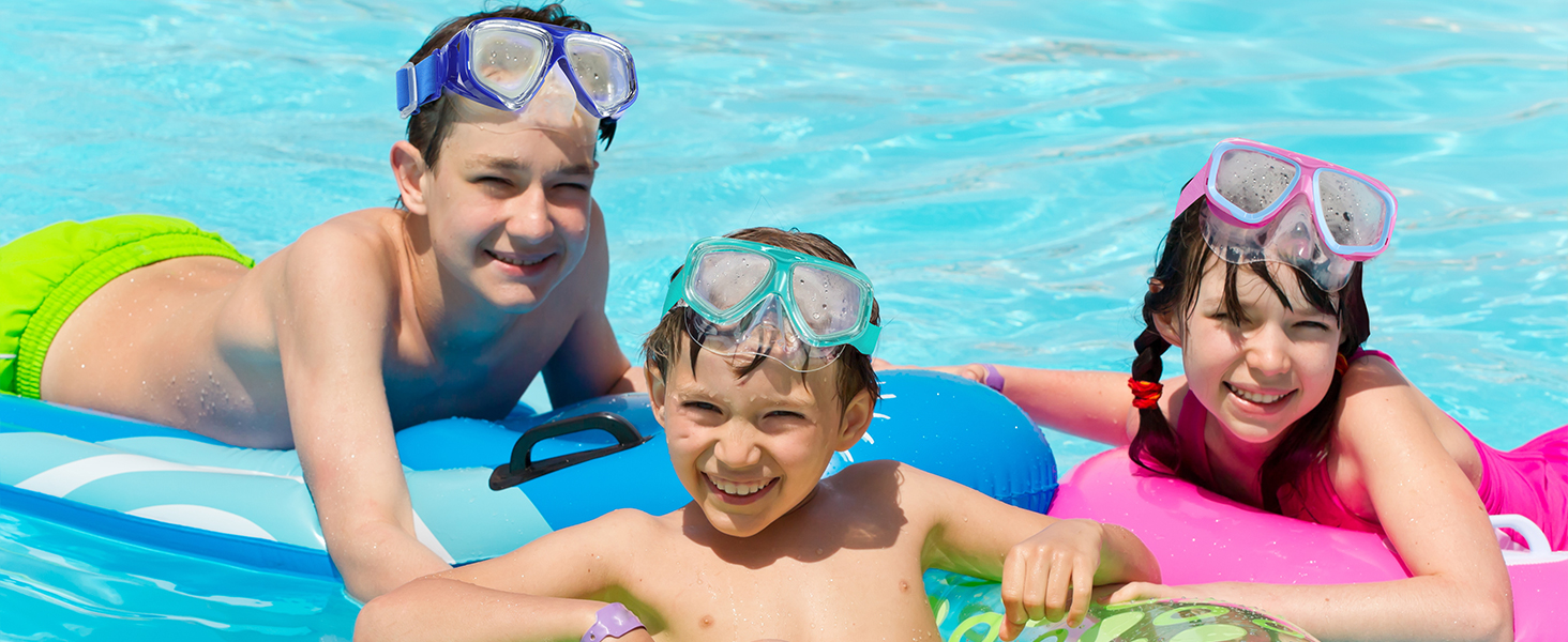 Дитячі окуляри для плавання Vvinca з захистом носа та м'яким ремінцем, міцні, антизапітніючі та водонепроникні, для дітей 3-14 років, колір: темно-зелений