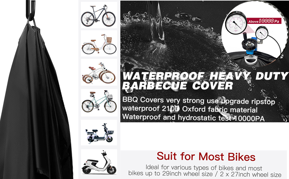 Водонепроникний чохол для велосипедів на 2 велосипеда, 210D Oxford, захист від дощу, 200x110x90 см