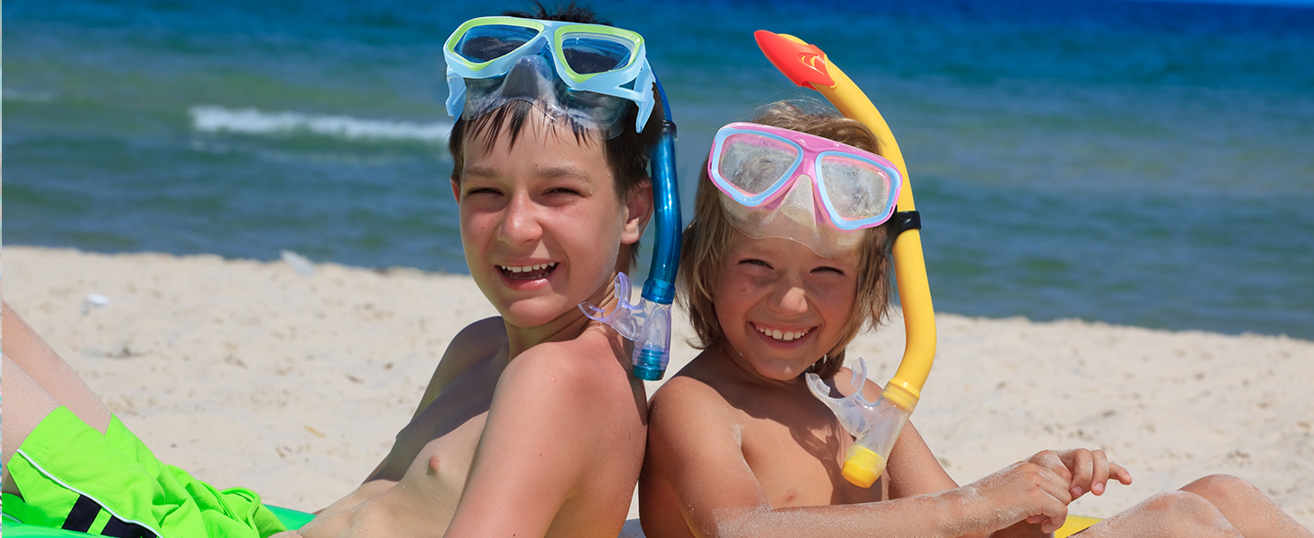 Дитячі окуляри для плавання Vvinca з захистом носа та м'яким ремінцем, міцні, антизапітніючі та водонепроникні, для дітей 3-14 років, колір: темно-зелений