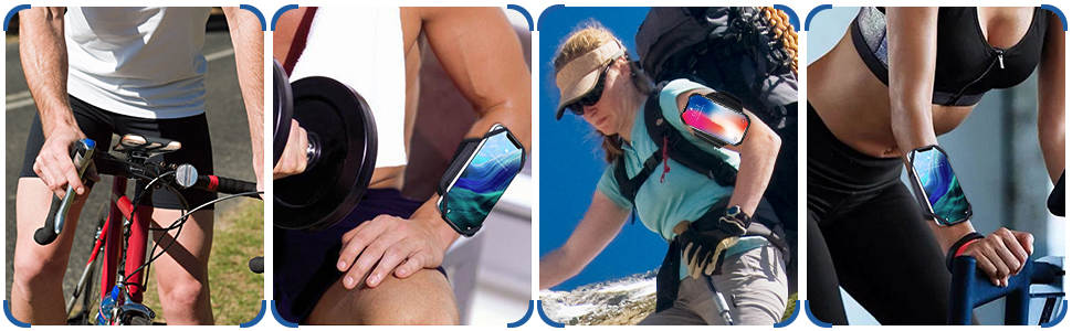 Спортивний браслет для телефону, кріплення на руку для бігу та велосипеда, універсальний тримач для смартфонів 4.5''-7'', 360° обертання, знімний, сумісний з Running, Fahrrad (Чорний - Upgrade)