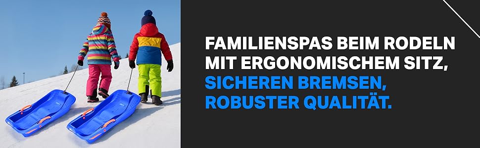 Дитячий санки-сніголюб POWRX з ручним керуванням та гальмами - блакитні, комплект 1 шт.