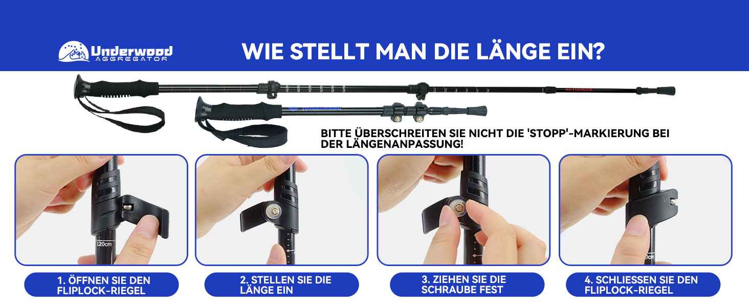 Телескопічні палиці для скандинавської ходьби та трекінгу, ультралегкі алюмінієві палиці для гірських походів з антишоковою системою, комплект 2 шт, чорні