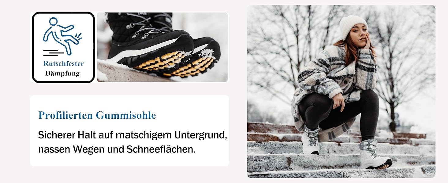 Зимові черевики жіночі EARLDE, водонепроникні, теплі, з антиковзким покриттям, чорні