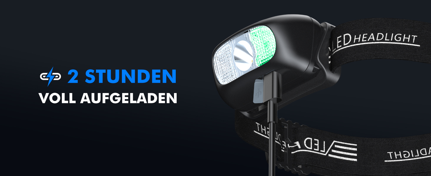 Налобний ліхтар LED, 2 шт. - перезарядна суперяскрава модель з 5 режимами, біле та червоне світло, IPX4 вологостійкий, регульований кут 60° для бігу/кемпінгу/дорослих