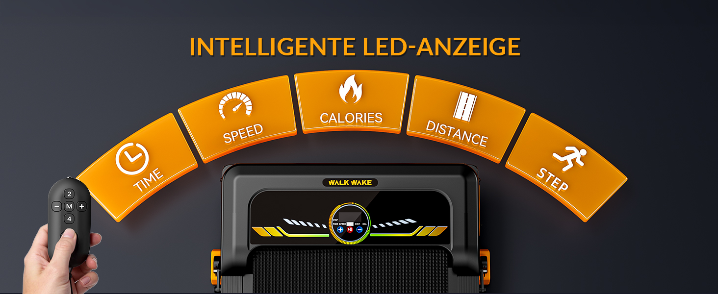 Біговий тренажер з нахилом 10%, Компактний біговий стіл для дому та офісу, Walking Pad, вантажопідйомність 150 кг, 2.5HP тихий мотор, портативна бігова доріжка з пультом керування 1-6 км/год, жовтий