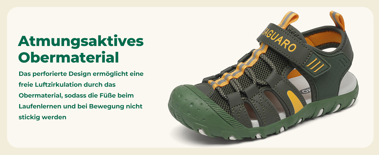 Сандалі дитячі SAGUARO закриті трекінгові для хлопчиків, літні, для активного відпочинку, зелені, розмір 36 EU