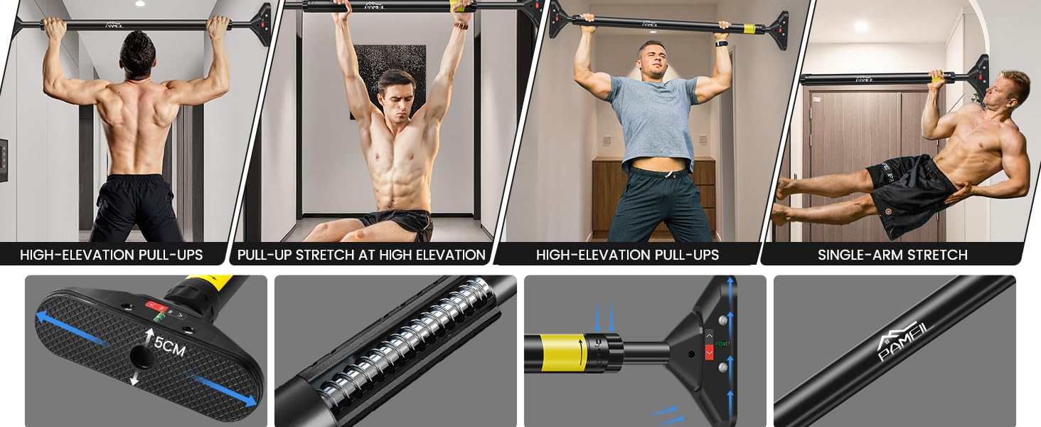 Коробка дверна Pameil Pull-Up Bar, до 200 кг, 75-120см, чорна