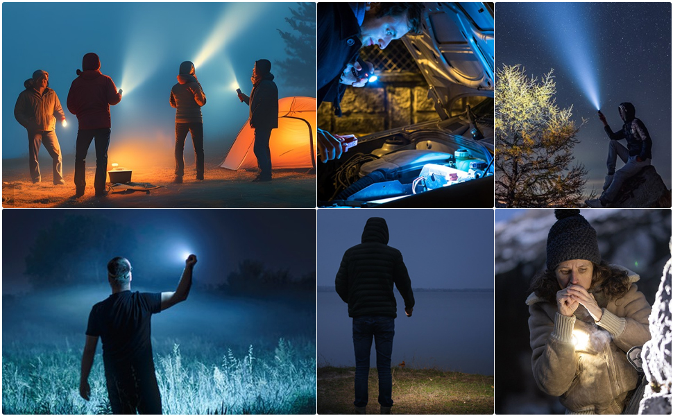 Ліхтар LED Azyvum P70-kit: надпотужний, 1000000 люмен, тактичний, водонепроникний IP67, 5 режимів, для кемпінгу, риболовлі, туризму та надзвичайних ситуацій