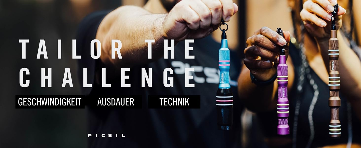 Скакалка Picsil Insigne: універсальний, з 3 режимами, швидкий, з обтяженням або кросовер, для будь-якого тренування. Колір: аметист