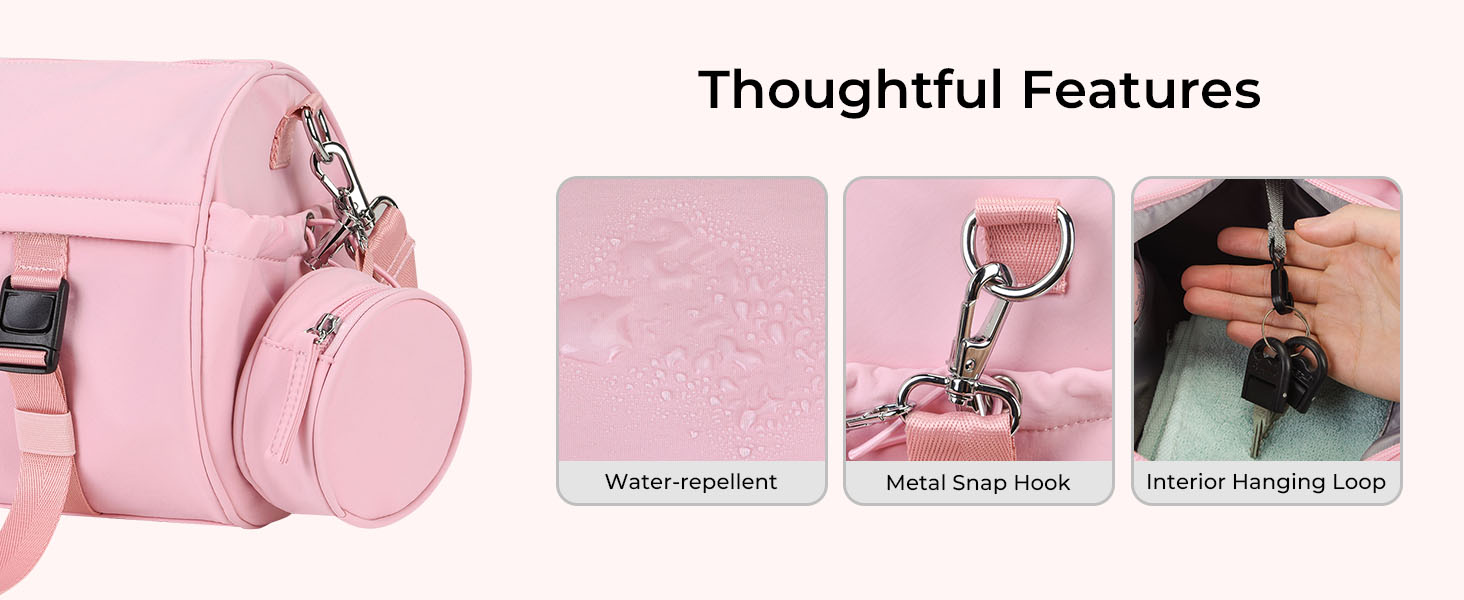 Спортивна сумка 11Л для фітнесу та йоги, водонепроникна сумка для тренувань з відділенням для мокрих речей та ременем для килимка, компактна дорожня сумка-вікенд для залу, басейну та сауни (Чорна)