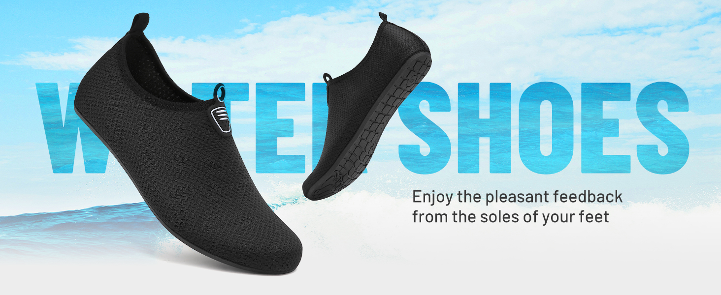 Чоловічі та жіночі аквашузи для плавання та відпочинку на пляжі. Легкі, швидковисихаючі, з антиковзким покриттям. Розмір 41 EU, чорний колір