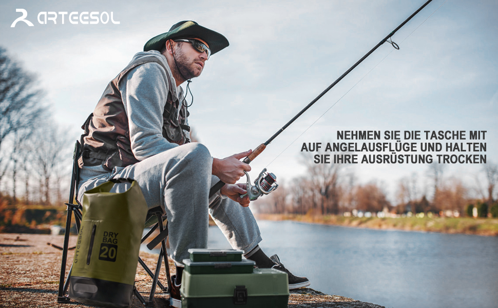 Водонепроникний мішок Blackace Arteesol Dry Bag - 5L, 10L, 20L, 30L для каякінгу, риболовлі, рафтингу та інших водних видів спорту. Чорний