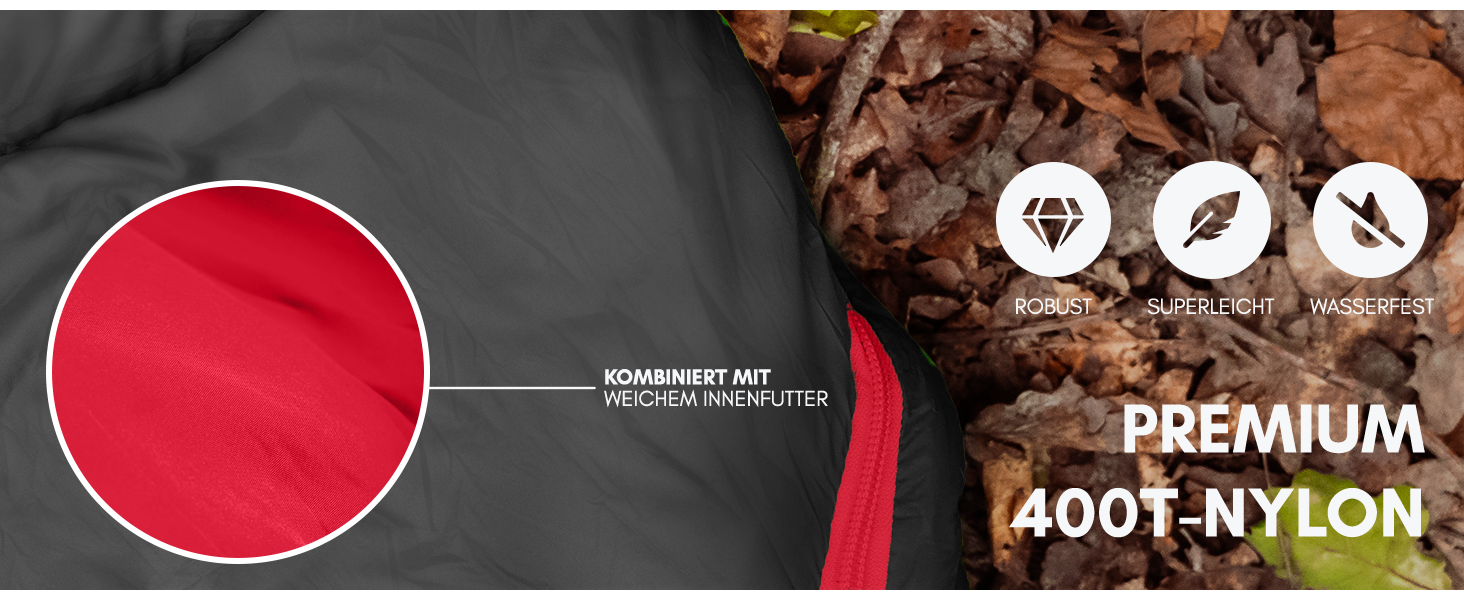 Сплячий мішок NORDMUT® для дорослих – компактний та ультралегкий (900/1500г) – для 3 сезонів (250 GSM) та літній (100 GSM) – спальний мішок-кокон для кемпінгу, відпочинку на природі та фестивалів (сірий, спальний мішок для 3 сезонів)