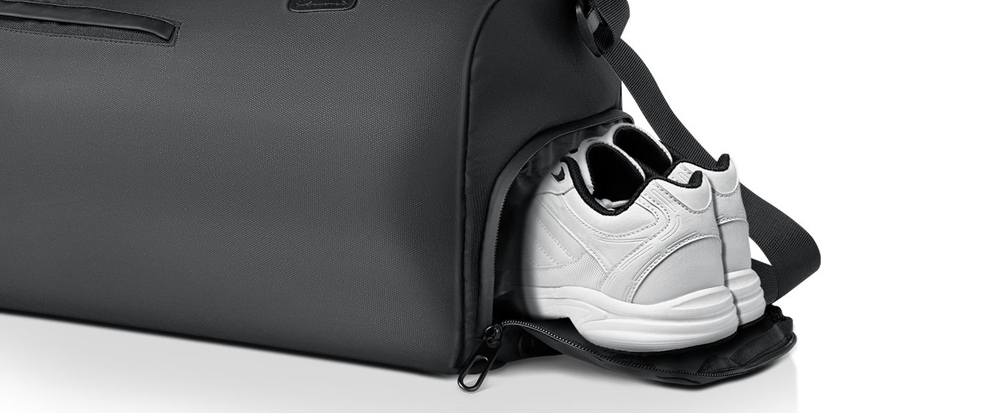 Спортивна сумка Romon для подорожей та тренувань з відділенням для взуття та мокрих речей, чорна, 39 × 23 × 22 см