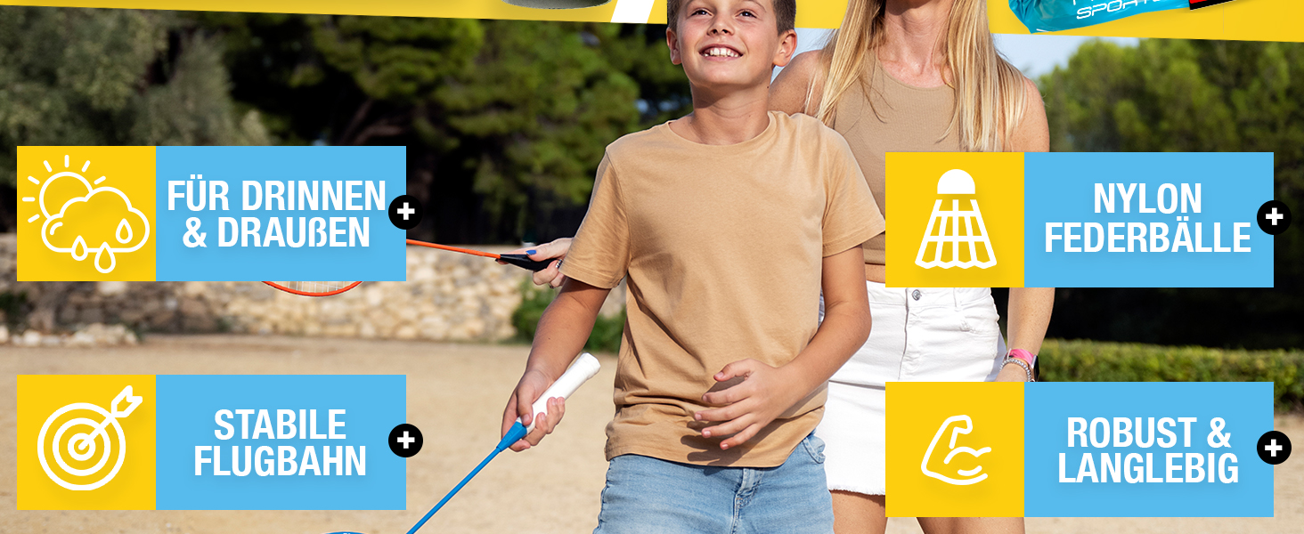 Набір для бадмінтону Federbälle: 10 штук, ідеальний для початківців, сімей та професіоналів. Підходить для гри в приміщенні та на вулиці.