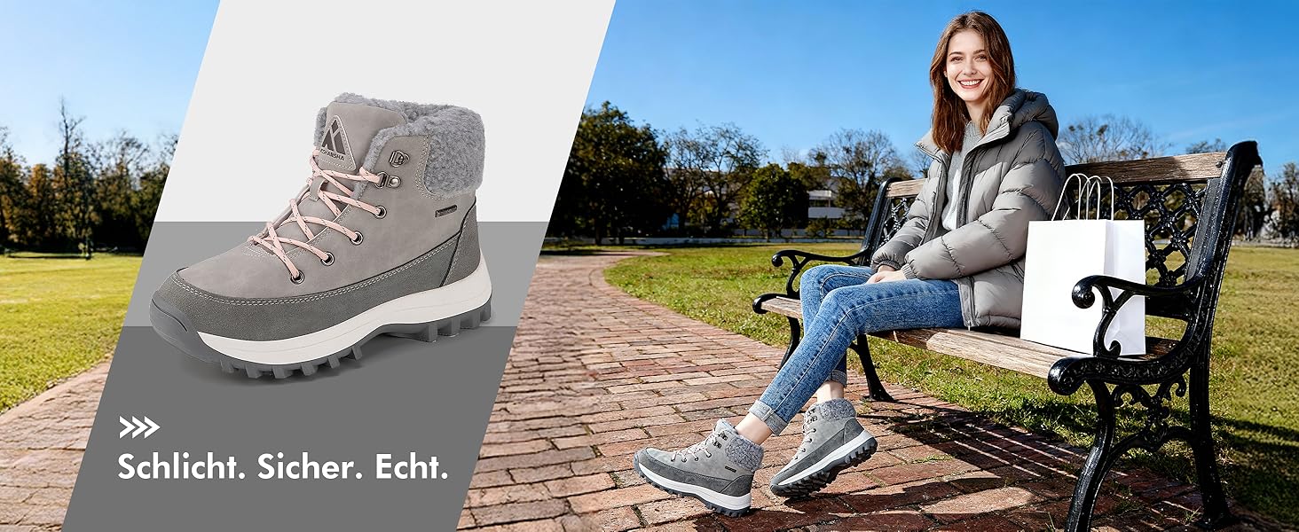 Чоботи зимові жіночі Mishansha, сірі, розмір 36-42, з підкладкою, неслизькі