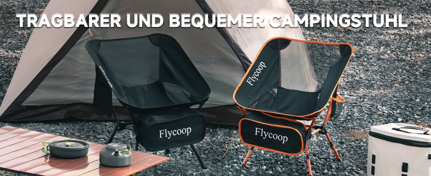 Зручний складаний стілець для кемпінгу Flycoop з регулюванням висоти, 180 кг, з сумкою для перенесення, для пікніків та відпочинку на природі