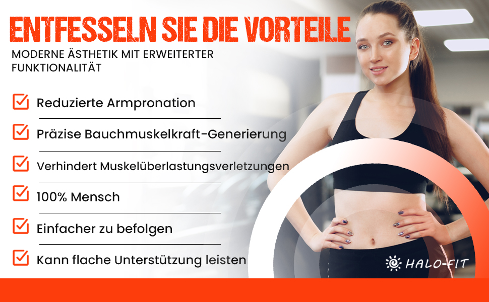 Ролер для пресу HALOFIT - ергономічний тренажер для всього тіла | Ролик для пресу з пружиною | Колесо для пресу | Ролер для пресу HALOFIT | Тренажер для кора