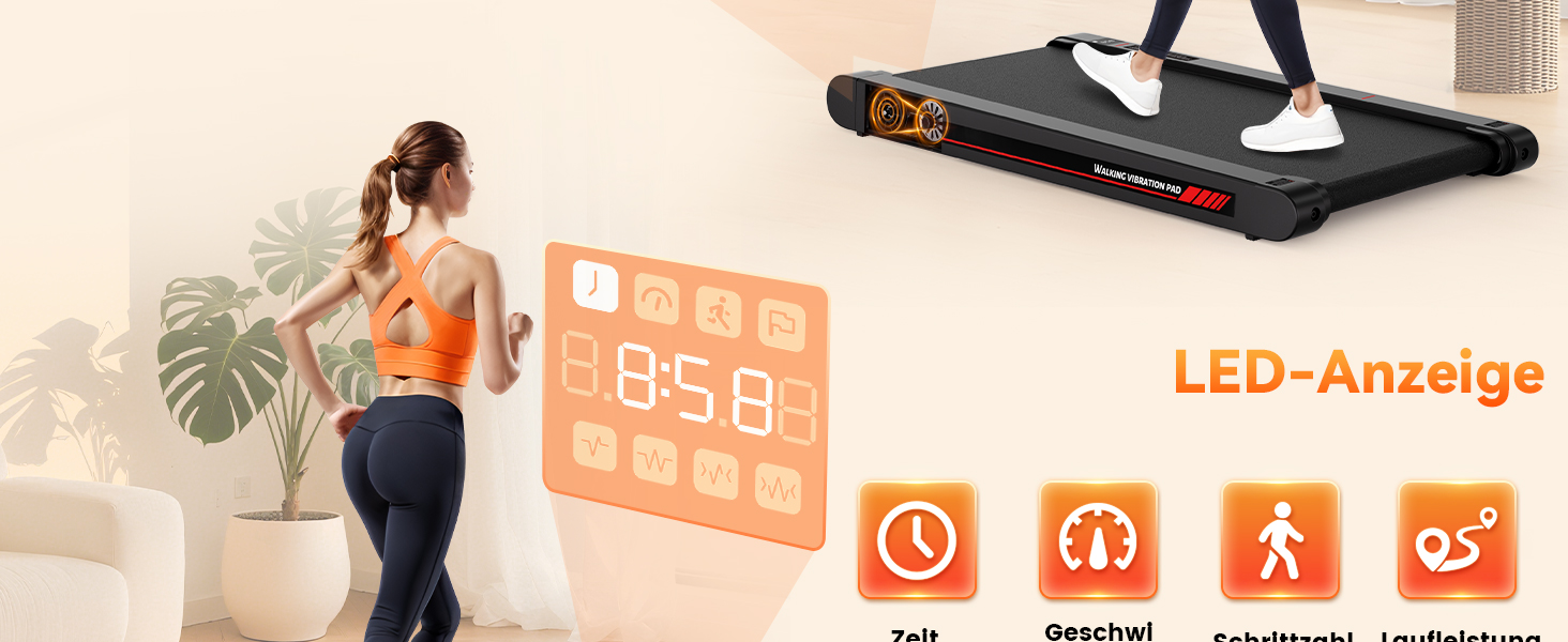 Біговий тренажер Sperax 3-в-1 з Bluetooth, пультом керування та віброплатформою (0.3-6 км/год)