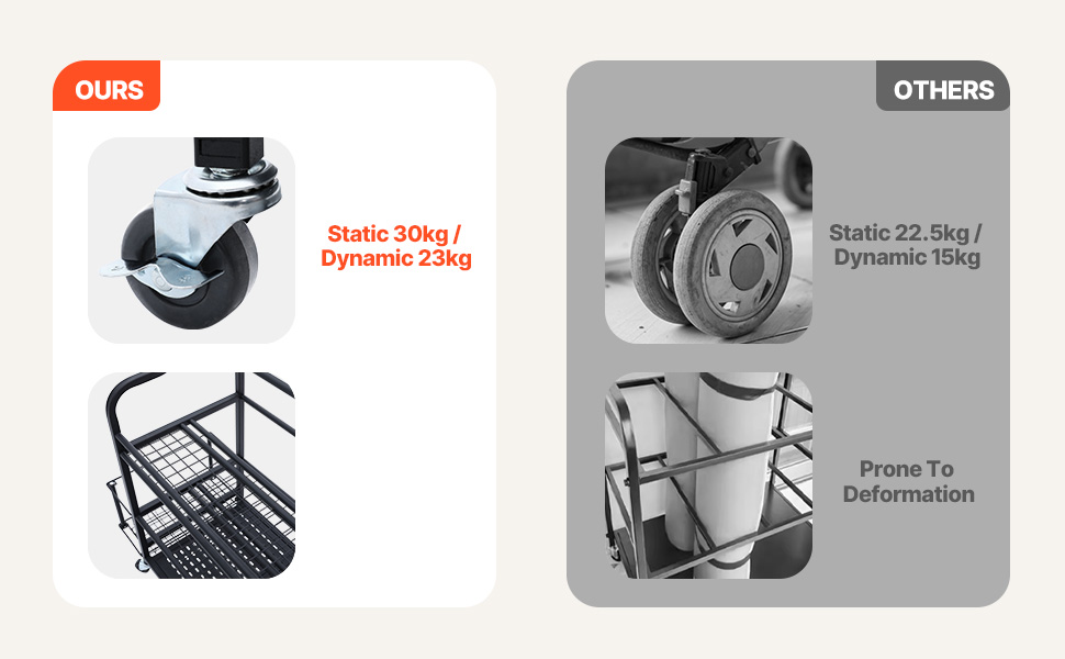 Стойка для йоги та гантелей VEVOR з коліщатами та гачками - 105 x 41 x 89 см