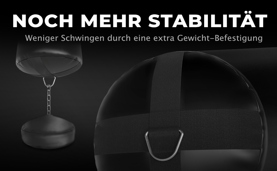 Боксерська груша FIGHTR /un - надзвичайно міцна та довговічна Набір боксерської груші в т.ч. 4-х точковий сталевий ланцюг для боксу, кікбоксингу, ММА, муай-тай та інших єдиноборств (порожня, чорна)